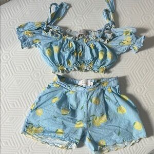Sal & Pimenta Lemon Print Two-Piece Matching Set